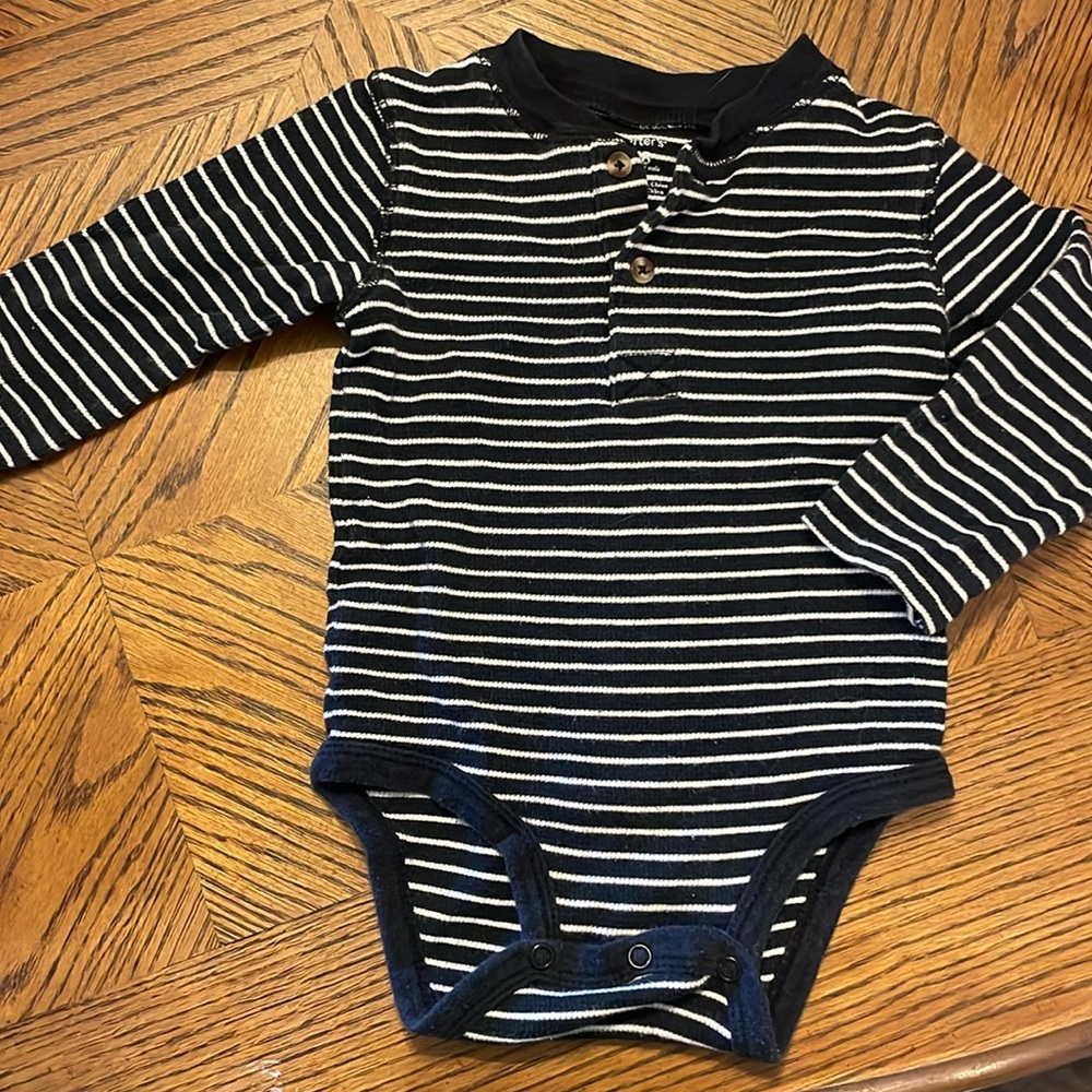Carters strip long sleeve onesie